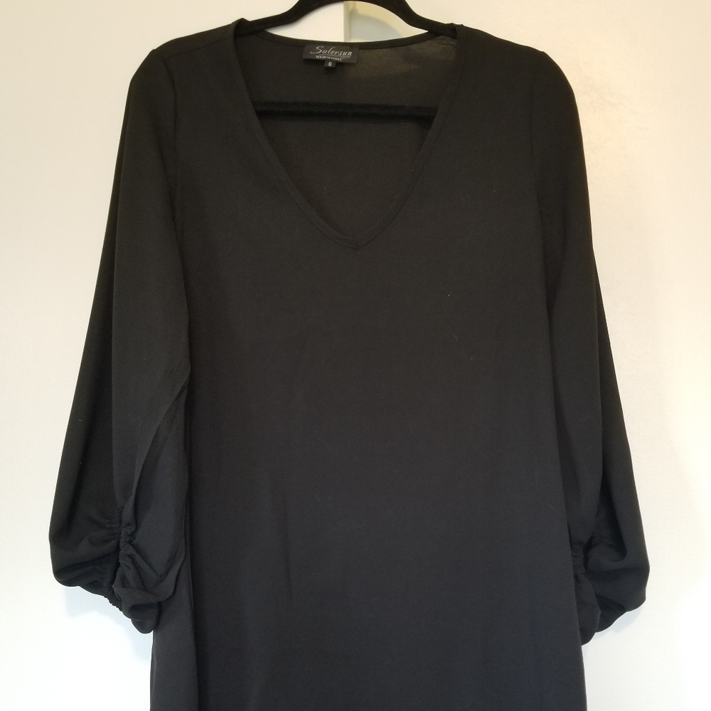 Bubble sleeve chiffon dress